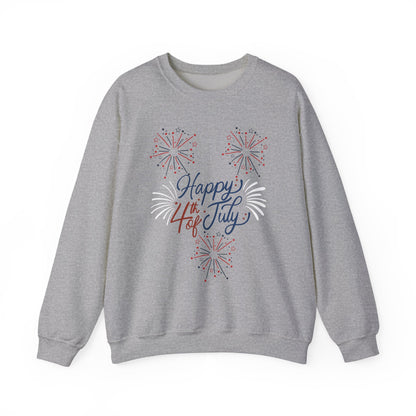 "Happy 4th of July" Fireworks Crewneck Sweatshirt
