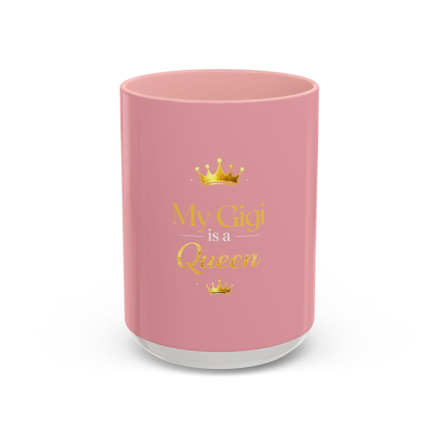 My Gigi Is a Queen Pink Accent Coffee Mug — Gift for Grandmothers