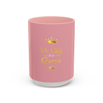 My Gigi Is a Queen Pink Accent Coffee Mug — Gift for Grandmothers