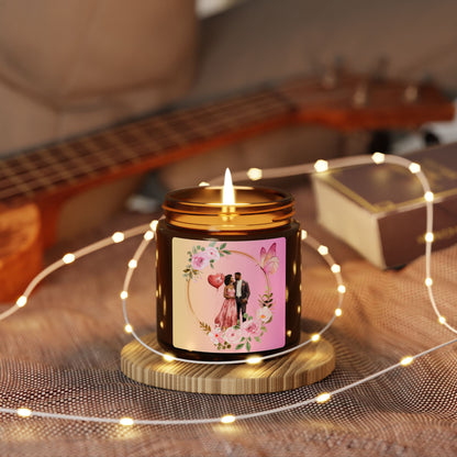 Heart Smile-Scented Soy Candle (Multi-Size, Amber Jar)