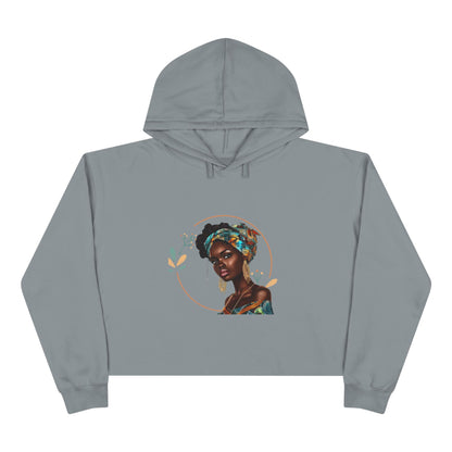 Queen Teal Crop Hoodie