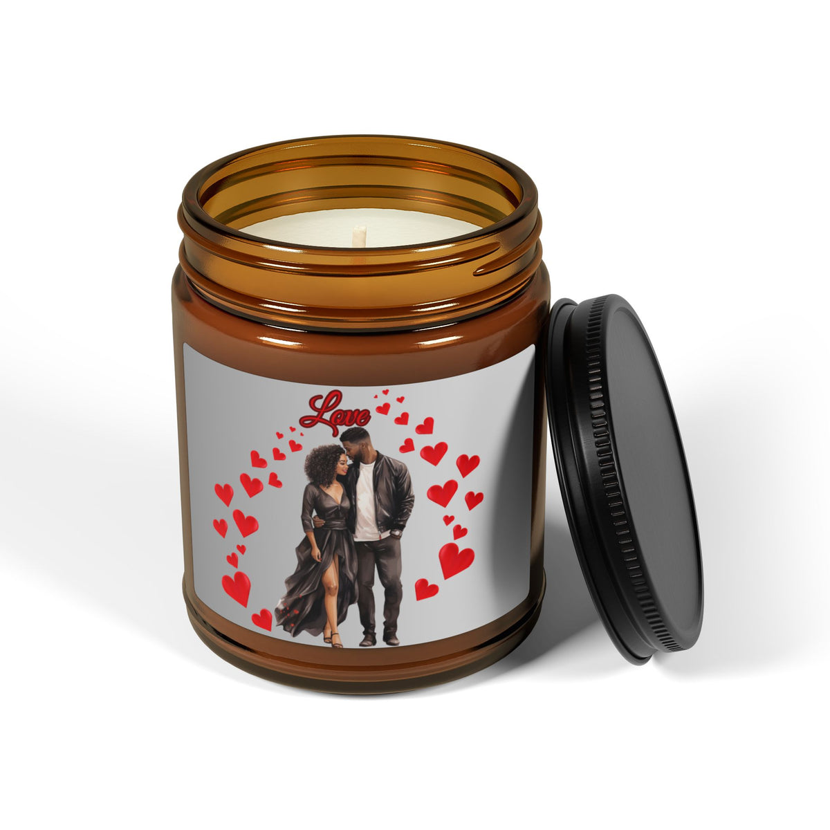 Love-Scented Soy Candle (Multi-Size, Amber Jar)