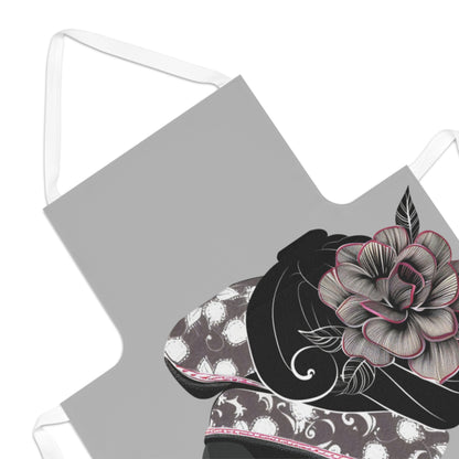 Feather Queen Apron with Floral Design - Perfect for Cooks and Bakers