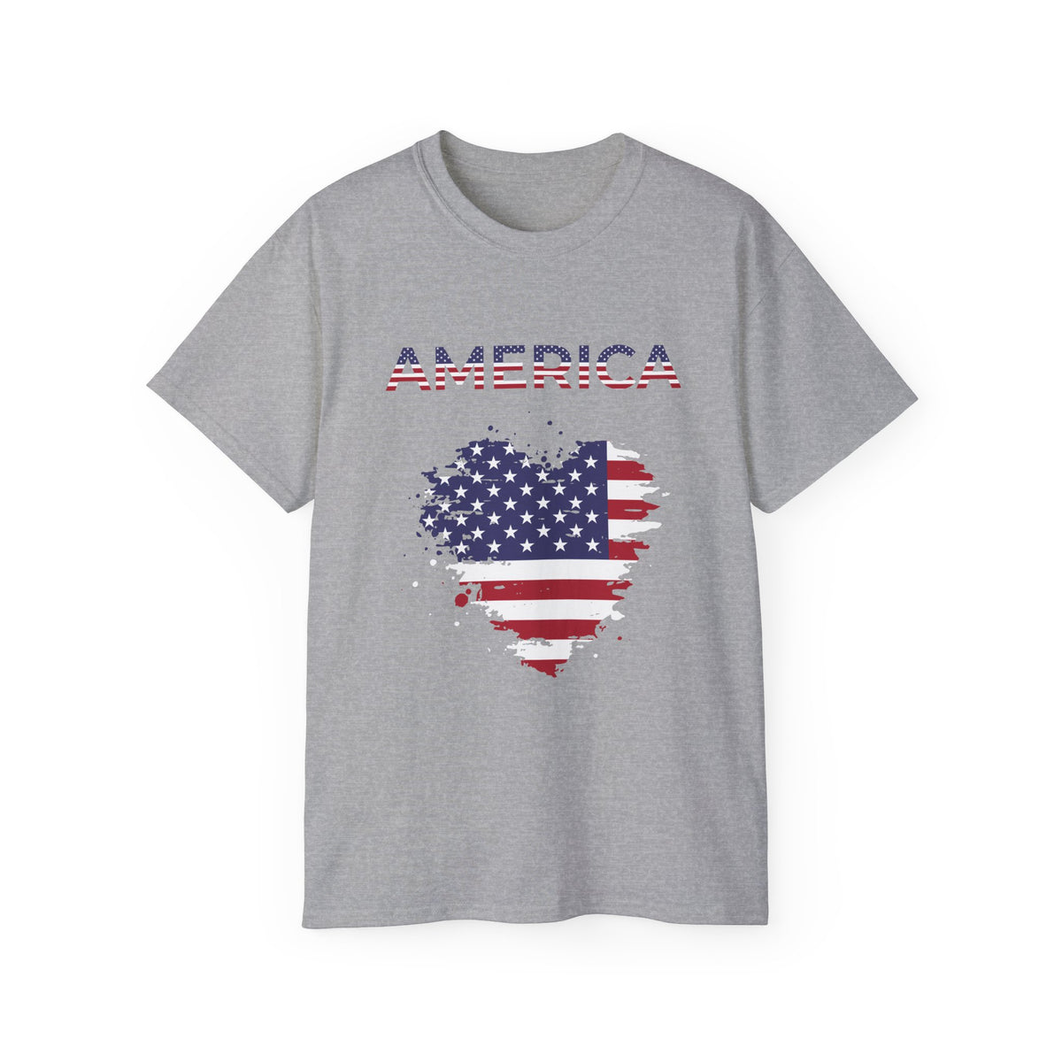 America Flag Heart T-Shirt — Patriotic 4th of July Tee
