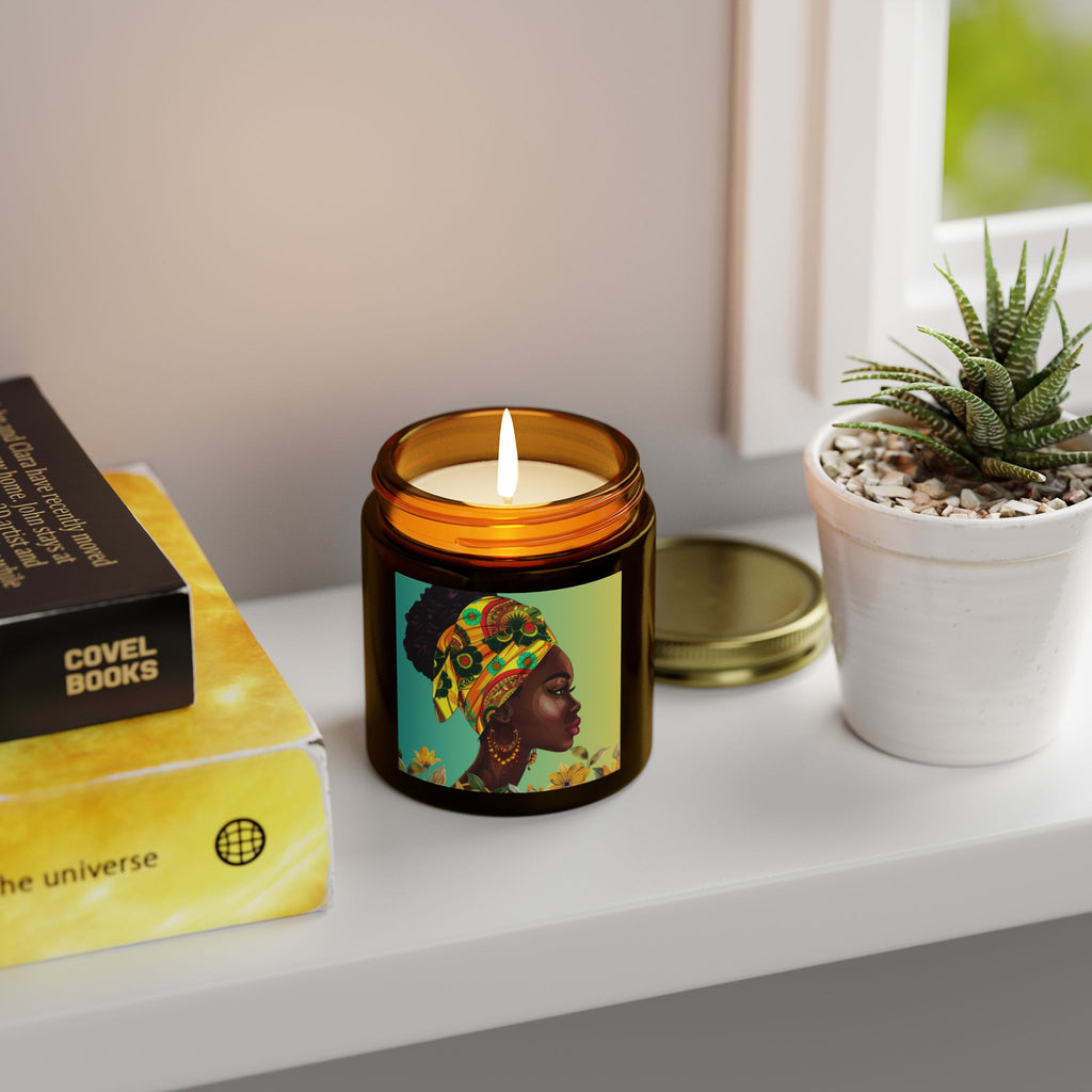 Yellow Flower-Scented Candles, Coconut Apricot Wax (4oz, 9oz)