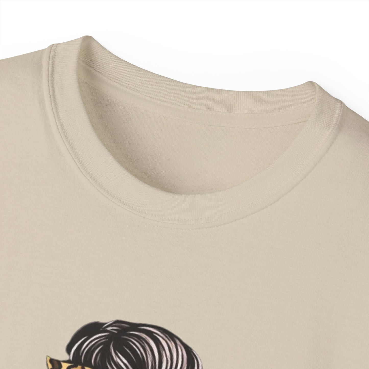 Mom Life Tee — Leopard Bun Graphic Cotton T‑Shirt