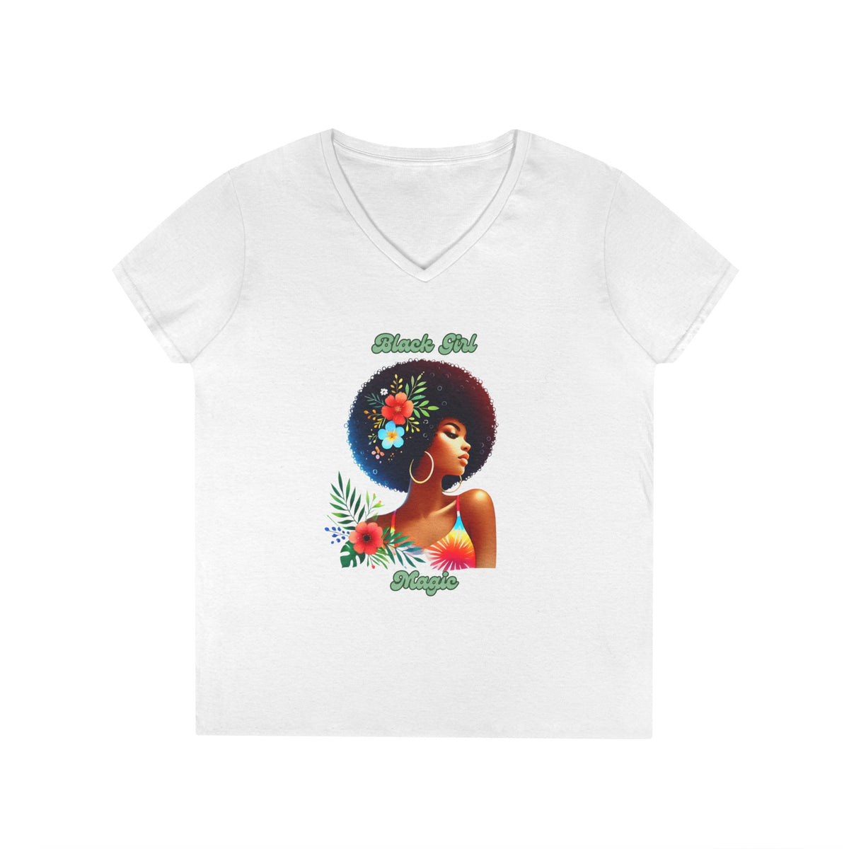 Black Girl Magic Ladies' V-Neck T-Shirt