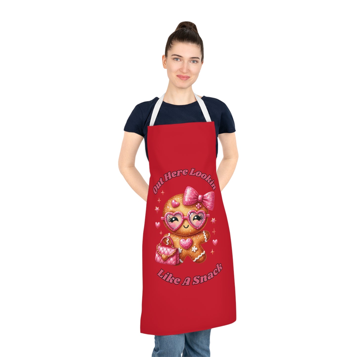 Lookin Like A Snack-Adult Apron (AOP) (Dk Red)
