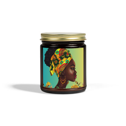 Yellow Flower-Scented Candles, Coconut Apricot Wax (4oz, 9oz)