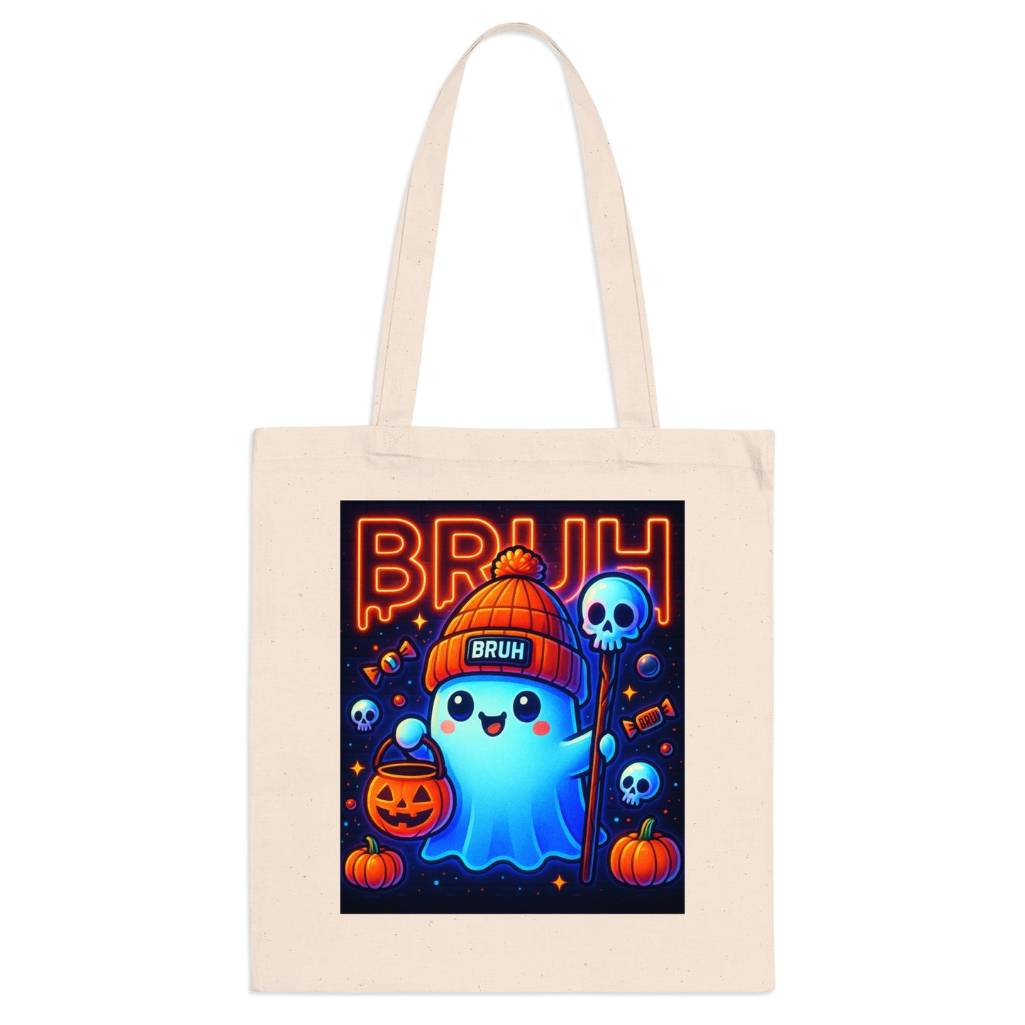 Cute Bruh Halloween Tote Bag, trick or treat bag