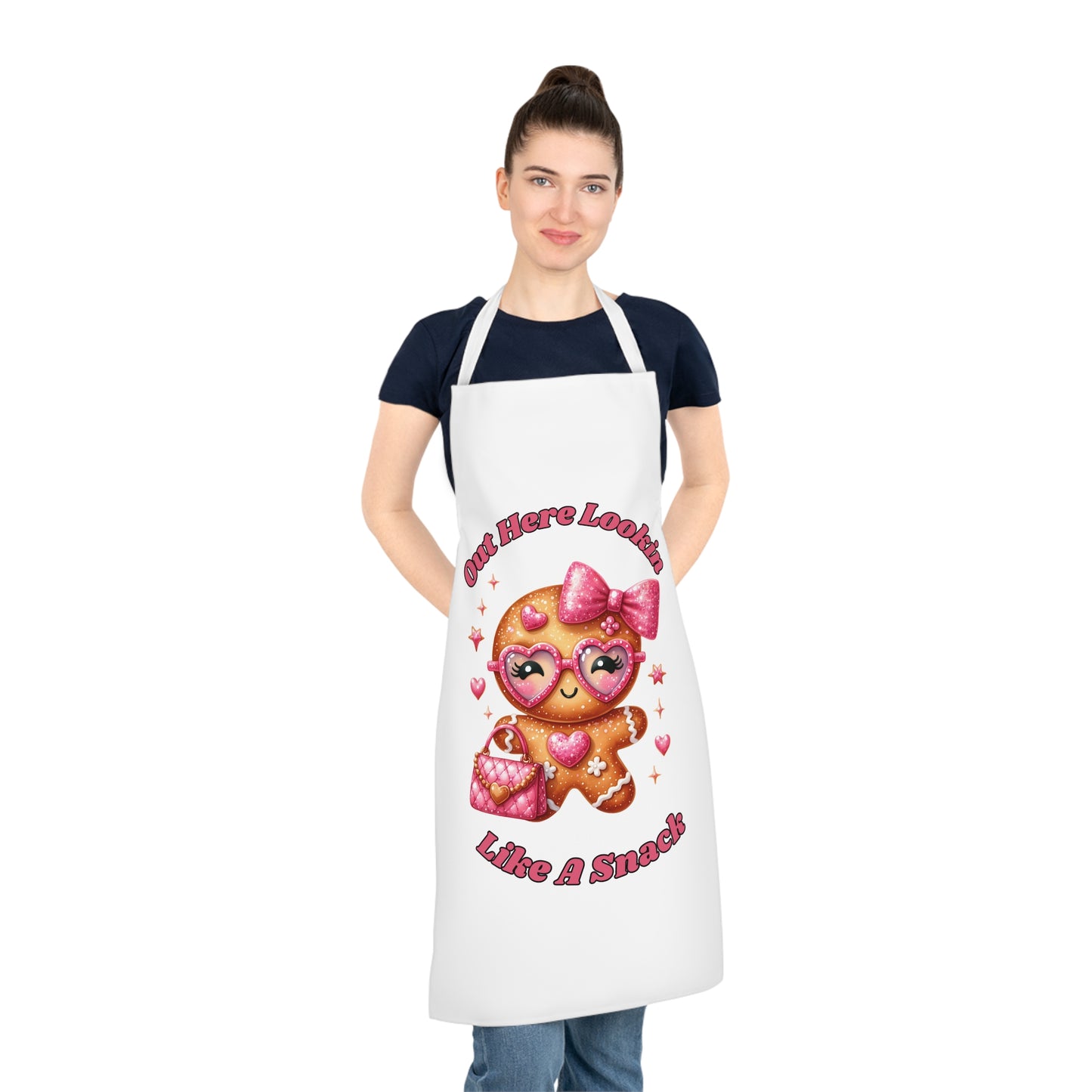 Out Here Lookin Like A Snack-Adult Apron (AOP) (White)
