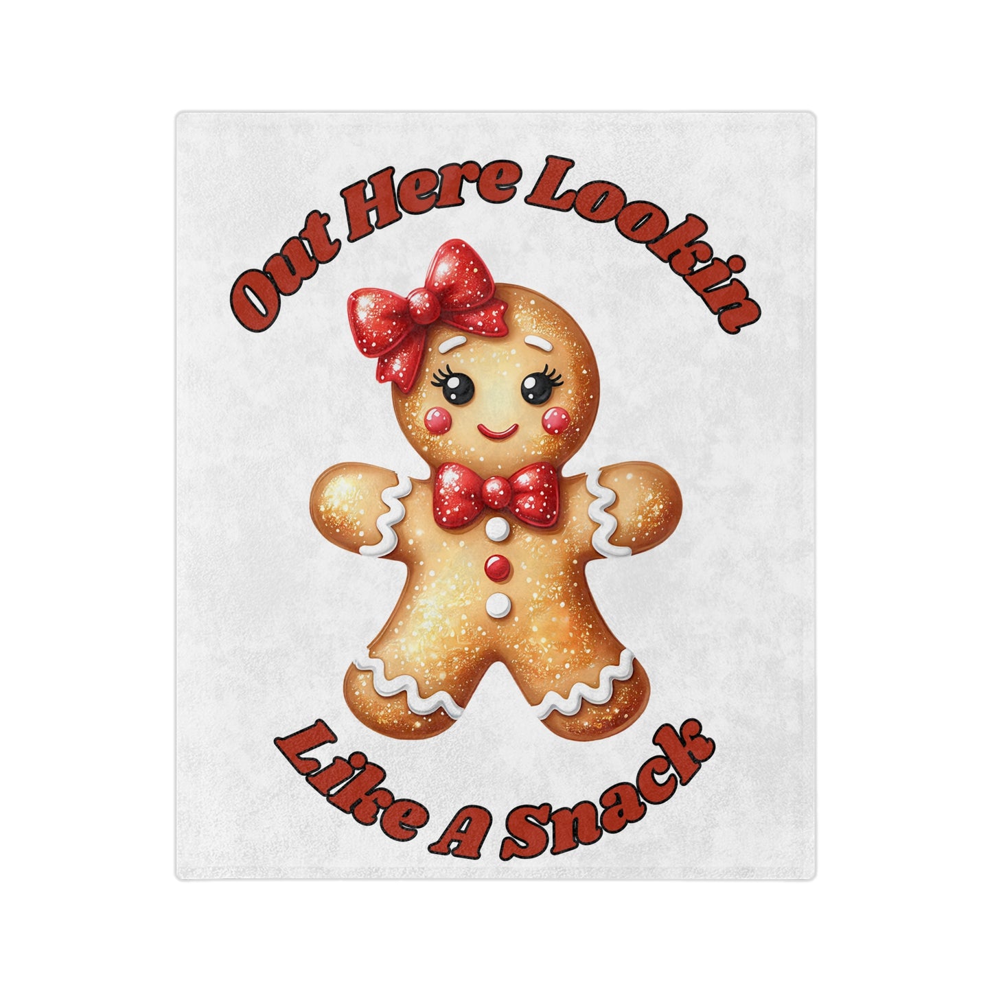 Lookin Like A Snack 2-Velveteen Microfiber Blanket (White)