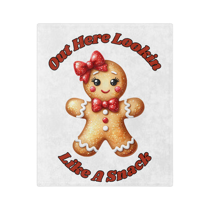 Lookin Like A Snack 2-Velveteen Microfiber Blanket (White)