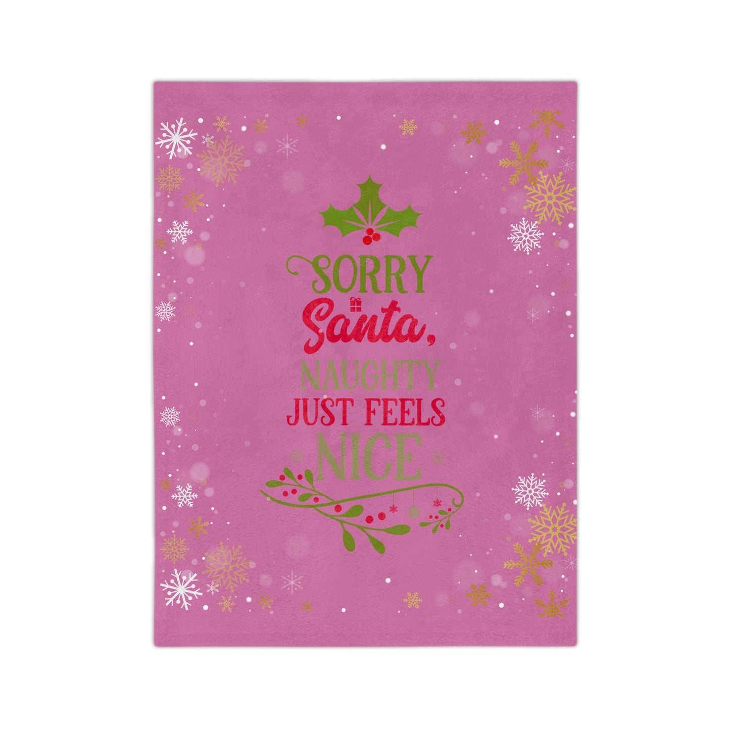 Naughty Feels Nice 2-Velveteen Microfiber Blanket (Lt Pink)