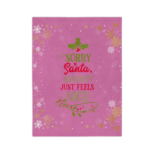 Naughty Feels Nice 2-Velveteen Microfiber Blanket (Lt Pink)