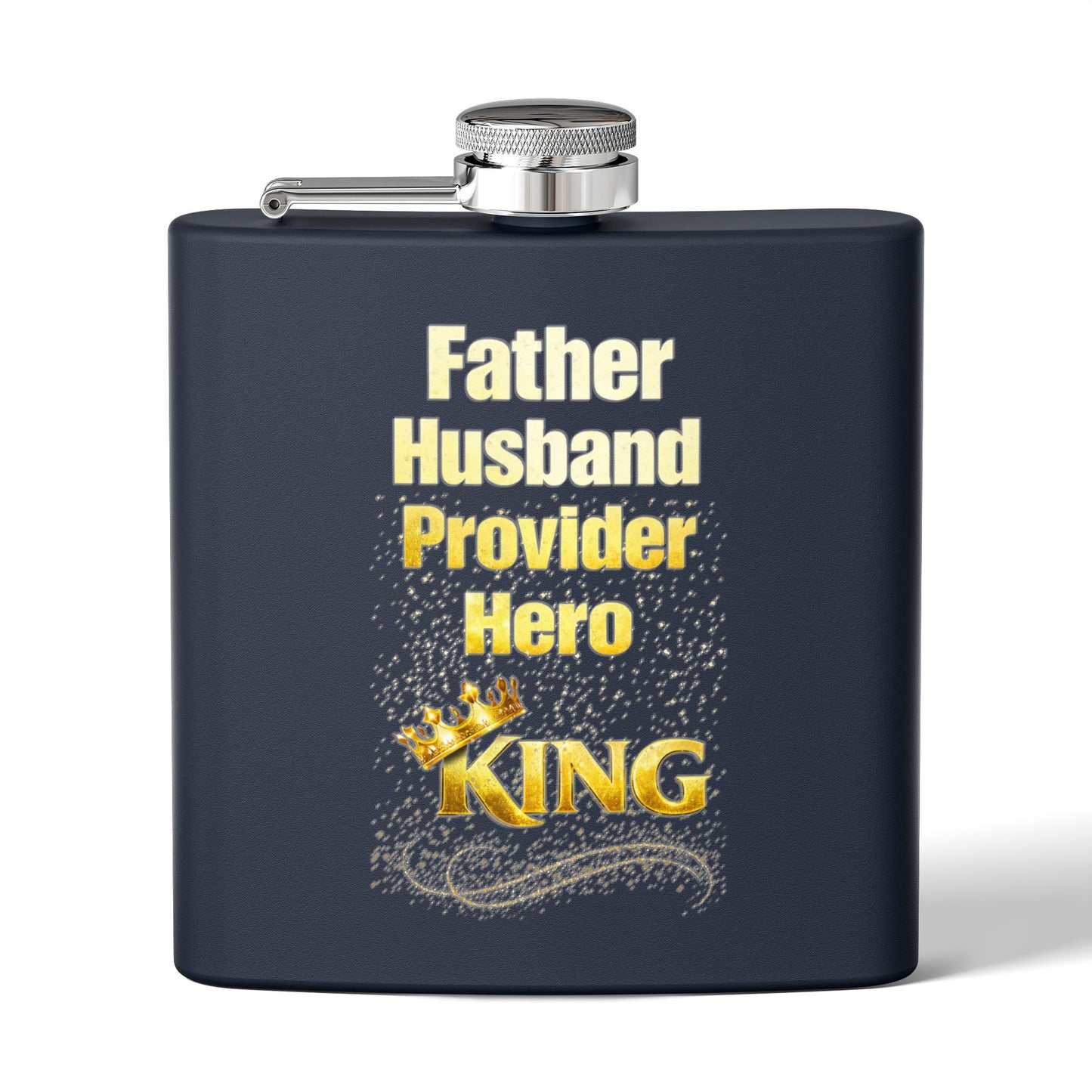 "Father Husband Provider Hero" 6oz Stainless Steel Flask- Gift for Dad
