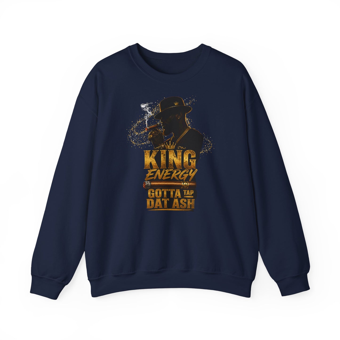 "King Energy" Vintage Cigar Lounge Graphic-Crewneck Sweatshirt