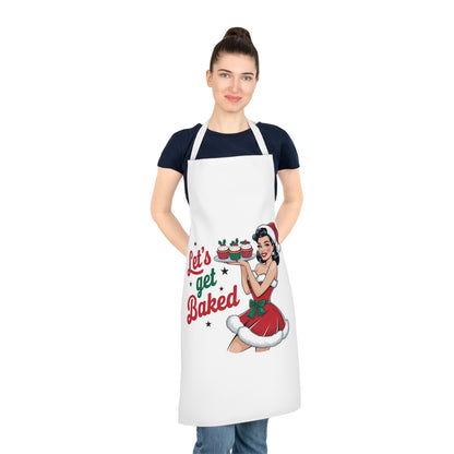 Let's Get Baked-Adult Apron (AOP) (White)