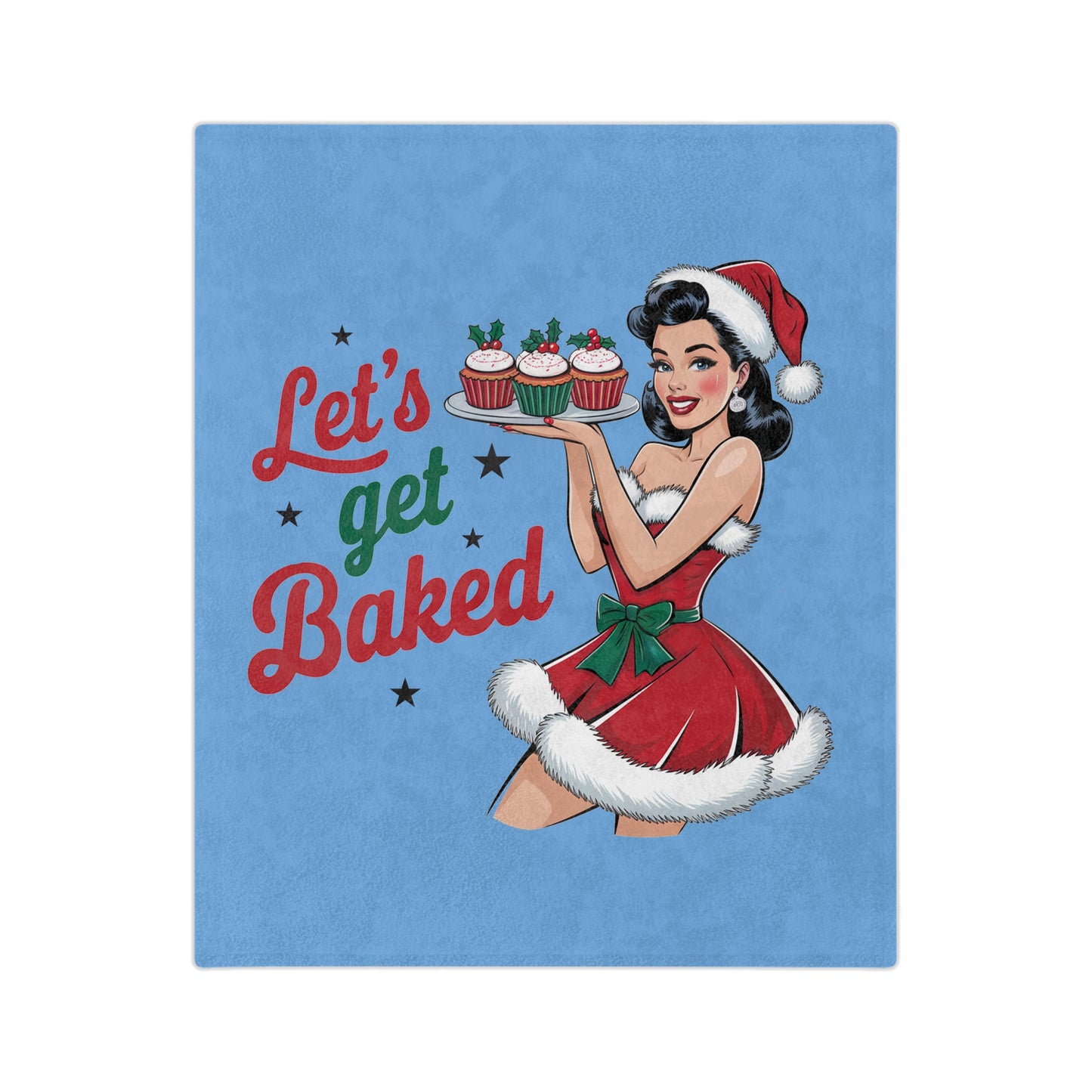 Let's Get Baked-Velveteen Microfiber Blanket (Lt Blue)