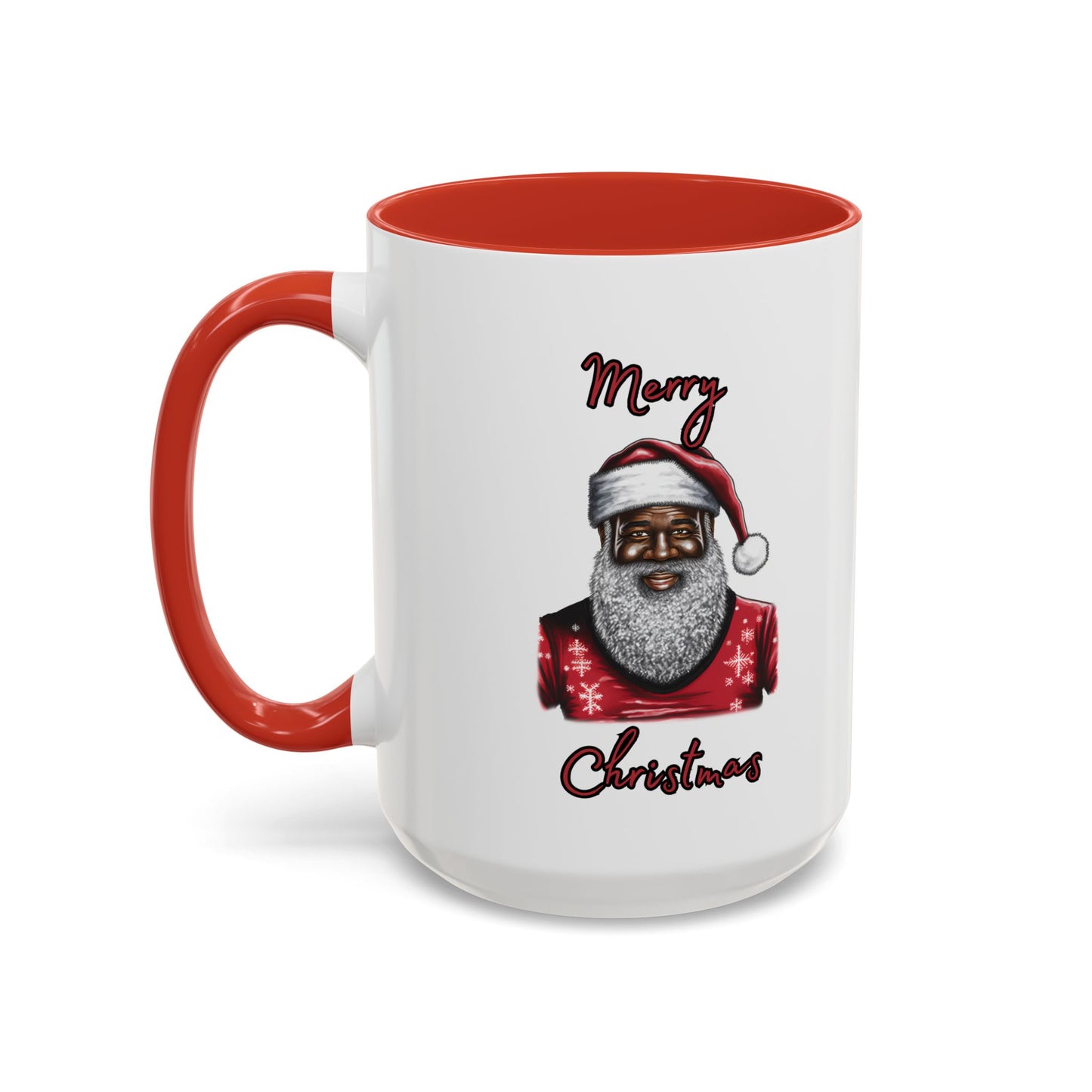Black Santa-Accent Coffee Mug (11, 15oz) (Black)
