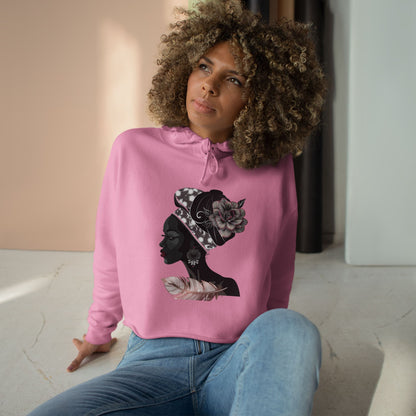Queen Feather Crop Hoodie