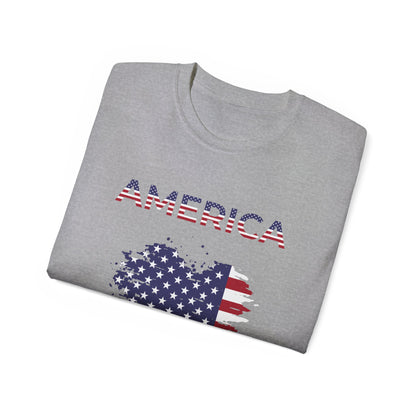 America Flag Heart T-Shirt — Patriotic 4th of July Tee