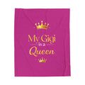 My Gigi Is a Queen Velveteen Plush Blanket – Soft Pink Grandma Gift
