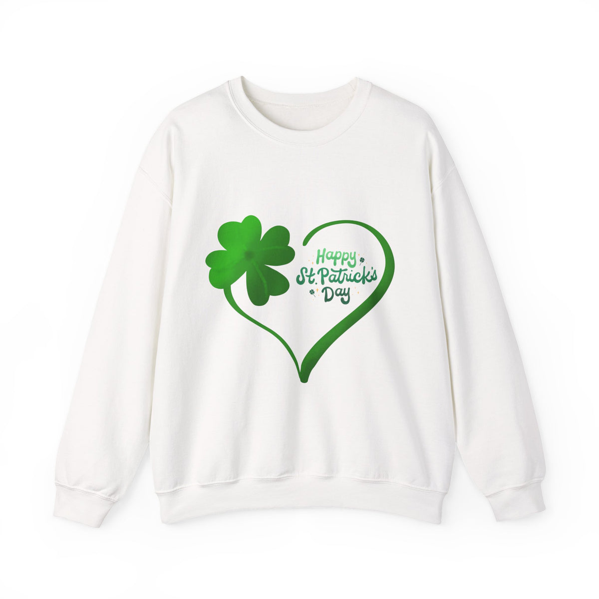 "Happy St. Patrick's Day" ribbon heart sweatshirt