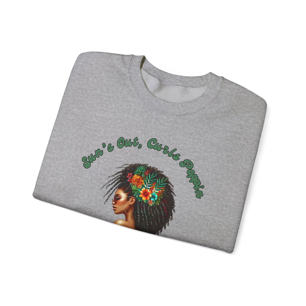 Curls Poppin Crewneck Sweatshirt