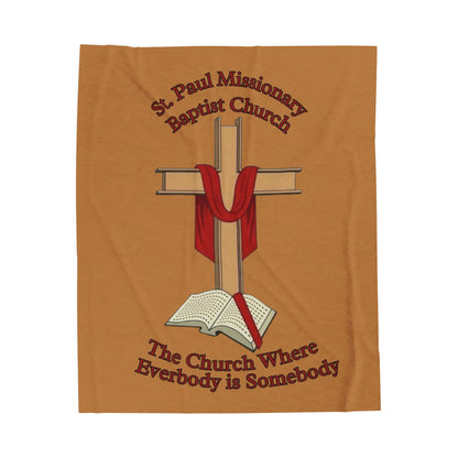 Church Cross Blanket —Light Brown