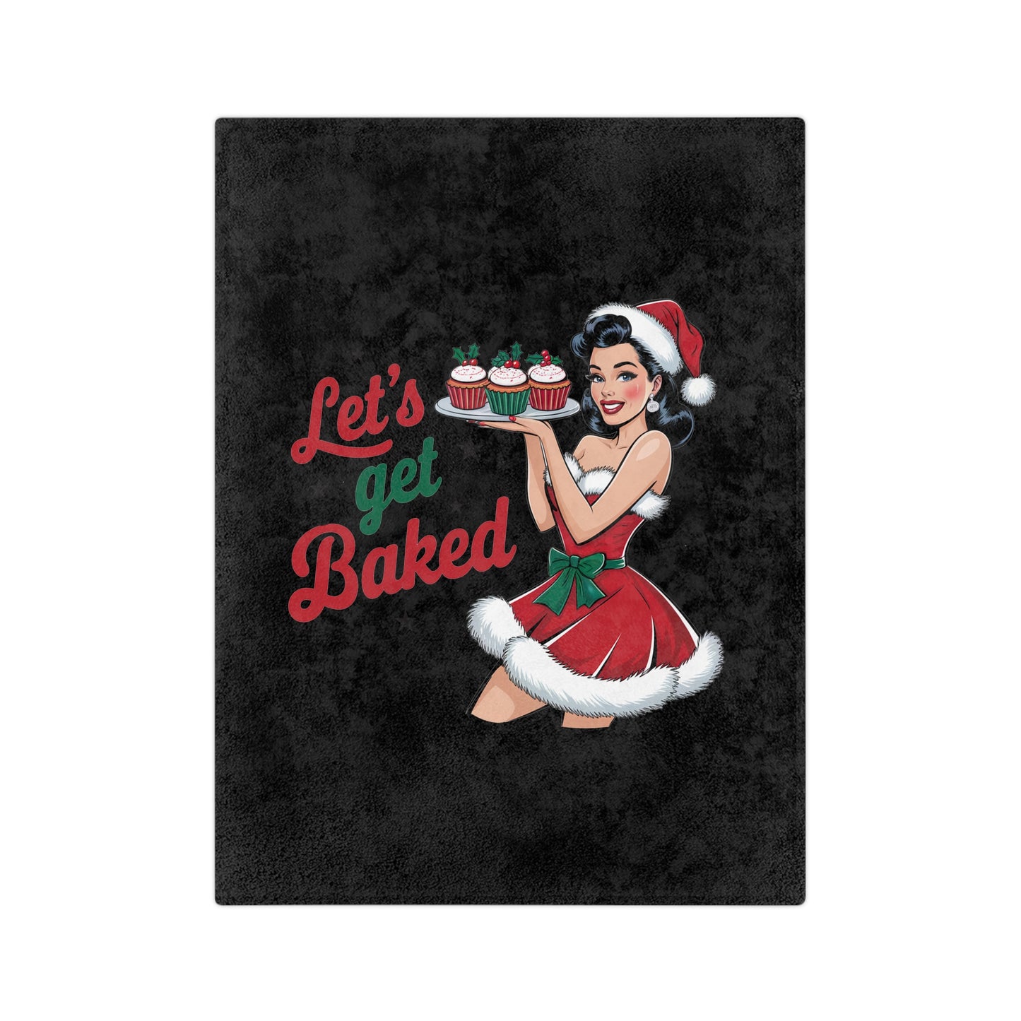 Let's Get Baked-Velveteen Microfiber Blanket (Black)
