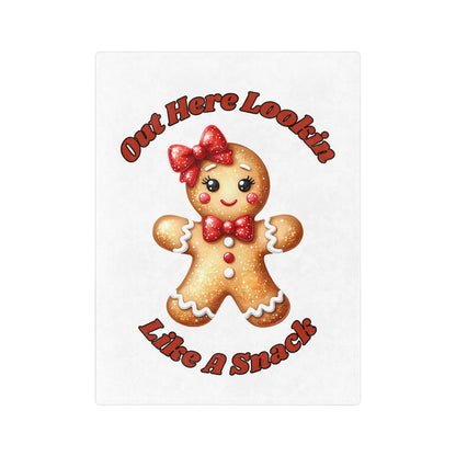 Lookin Like A Snack 2-Velveteen Microfiber Blanket (White)