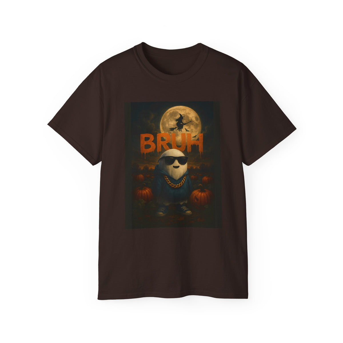 BRUH Cotton T-Shirt (Pumpkin Patch)