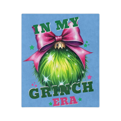 In My Grinch Era-Velveteen Microfiber Blanket (Lt Blue)