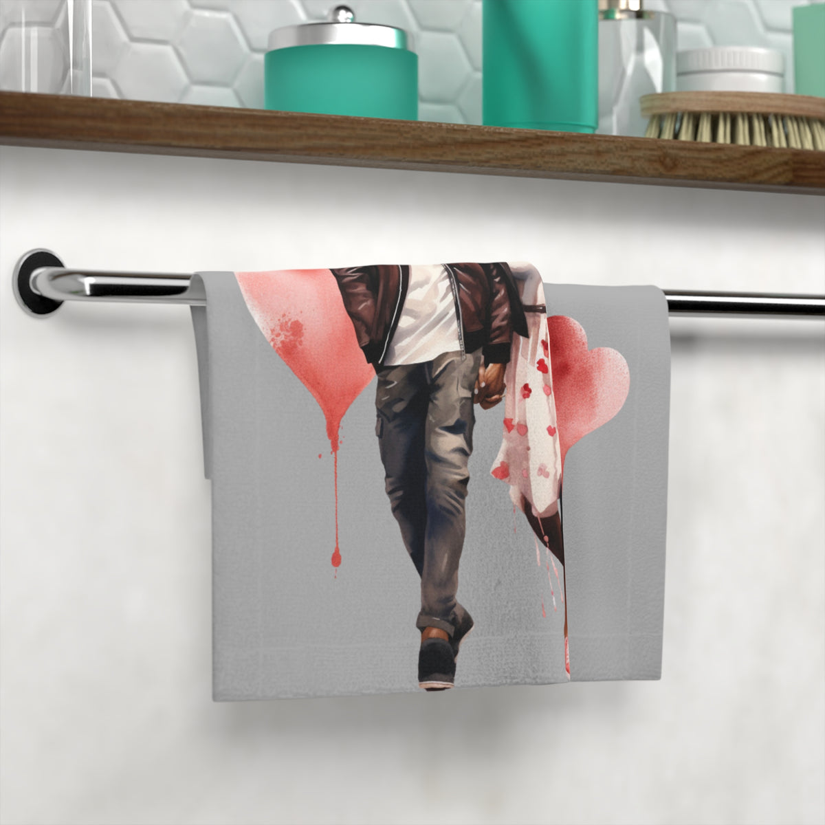 Two Hearts-Face Towel