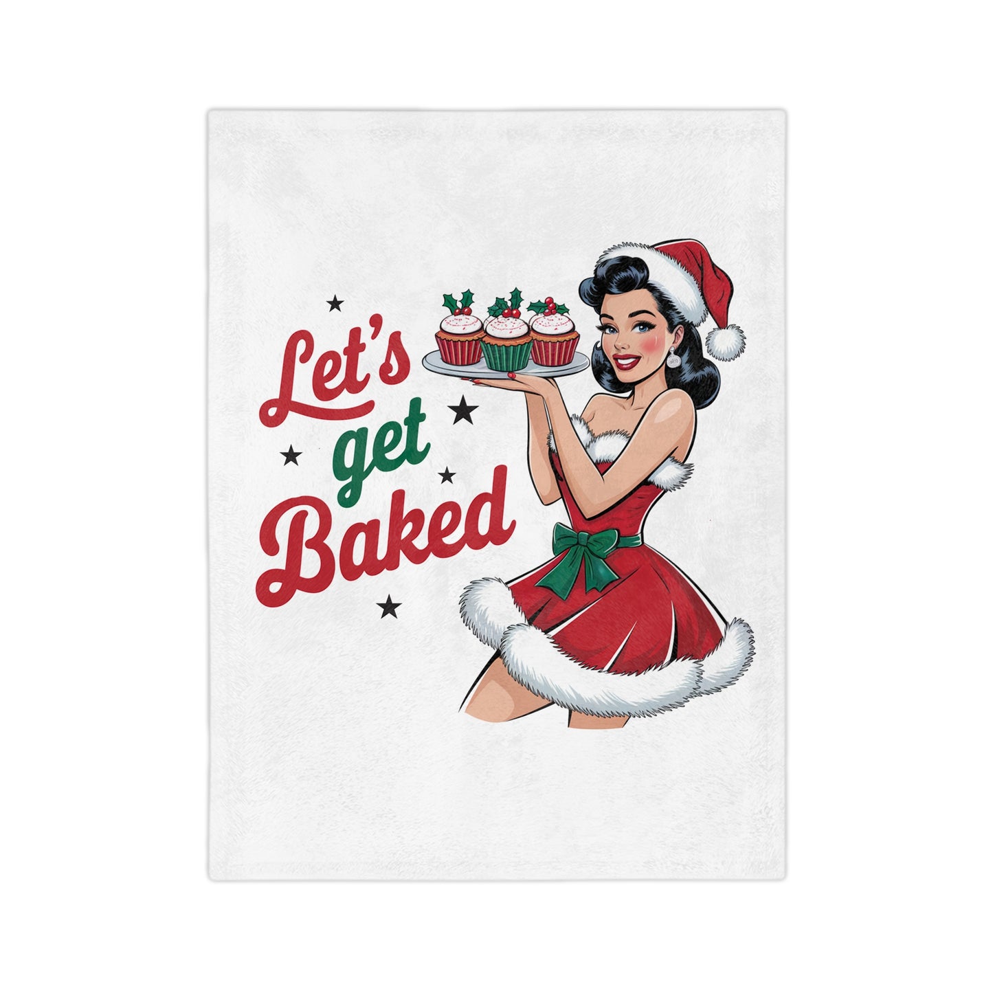 Let's Get Baked-Velveteen Microfiber Blanket (White)