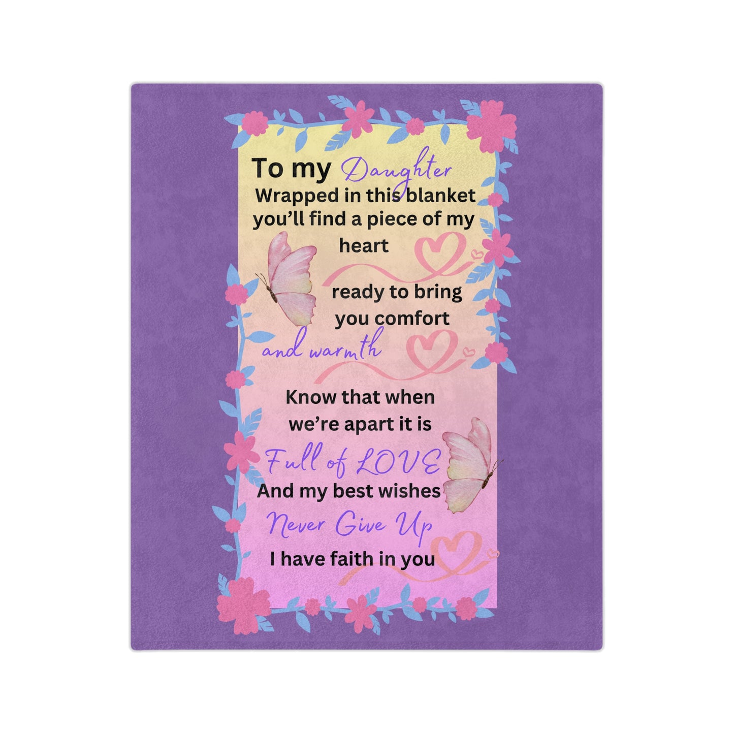 Daughter Butterfly Series-Velveteen Microfiber Blanket