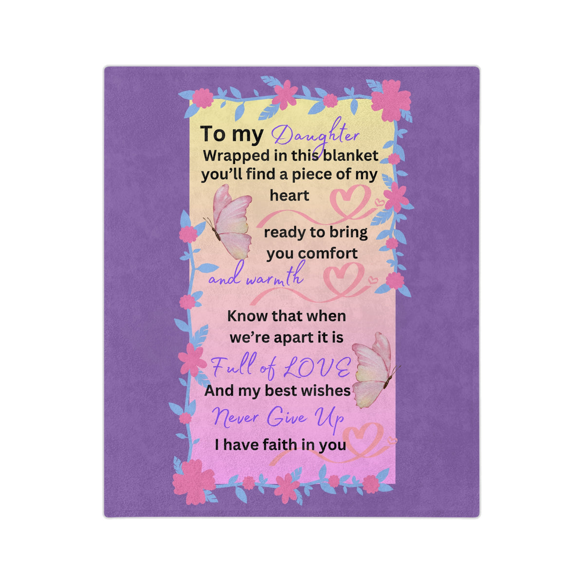 Daughter Butterfly Series-Velveteen Microfiber Blanket