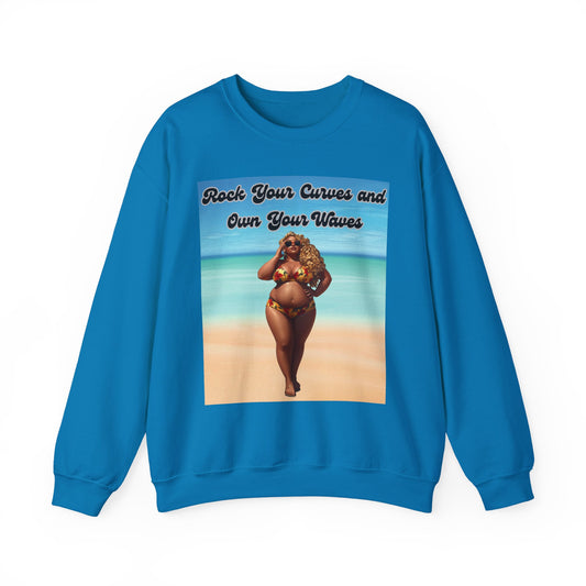 Rock Your Curves and Own Your Waves Crewneck Sweatshirt