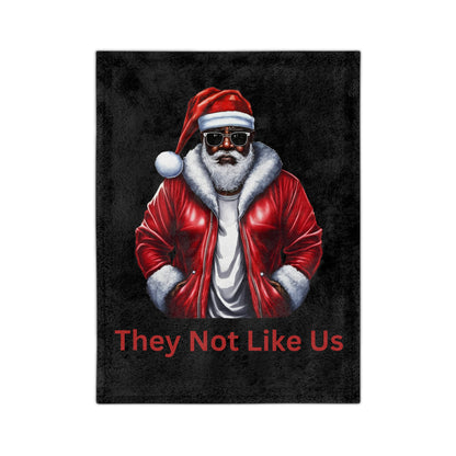 They Not Like Us 2-Velveteen Microfiber Blanket (Black)