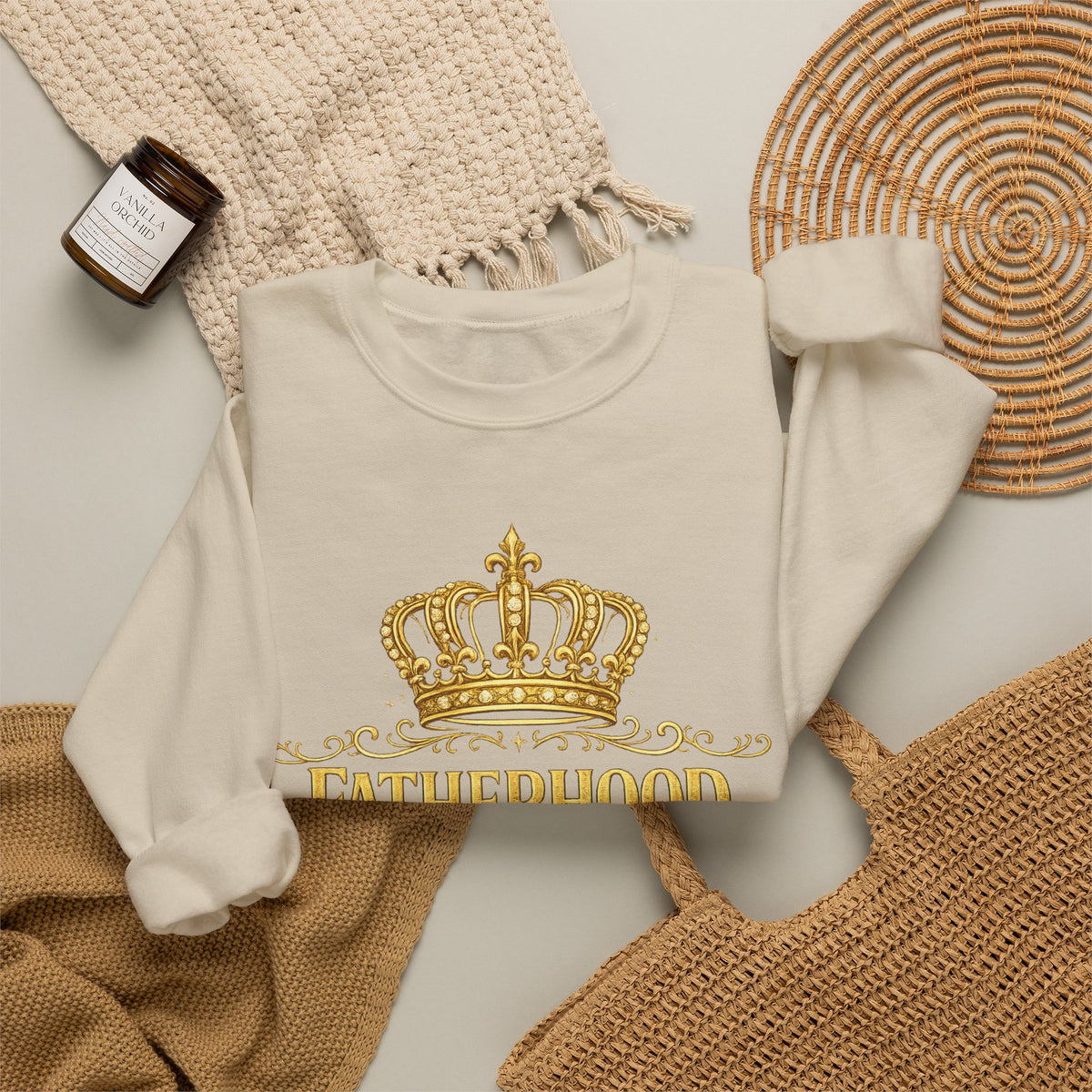 Fatherhood Is Kingdom Work Sweatshirt — Inspirational Christian Dad Crewneck