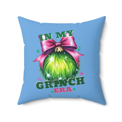 In My Grinch Era-Spun Polyester Square Pillow (Lt Blue)