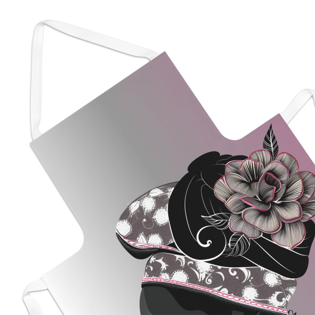 Queen Feather Adult Apron with Floral Design - Perfect Gift for Cooking Enthusiasts