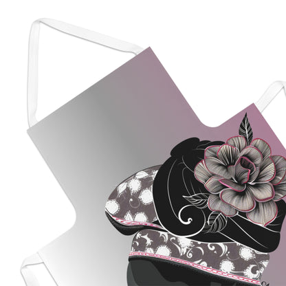 Queen Feather Adult Apron with Floral Design - Perfect Gift for Cooking Enthusiasts