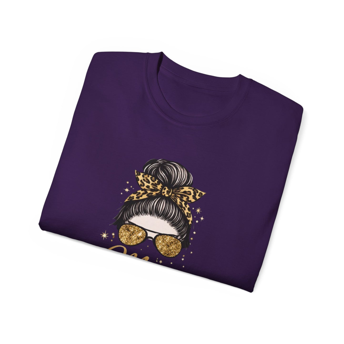 Mom Life Tee — Leopard Bun Graphic Cotton T‑Shirt