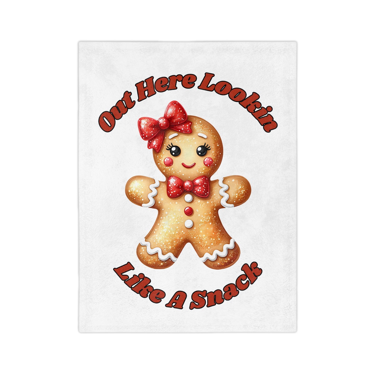 Lookin Like A Snack 2-Velveteen Microfiber Blanket (White)