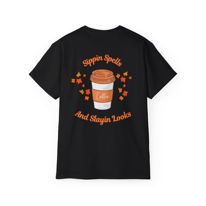 Sippin Spells and Slayin looks Halloween Tee
