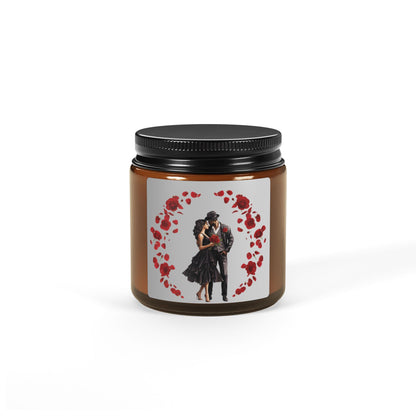 Roses-Scented Soy Candle (Multi-Size, Amber Jar)
