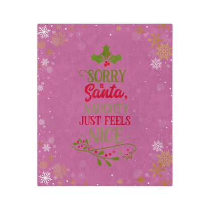 Naughty Feels Nice 2-Velveteen Microfiber Blanket (Lt Pink)