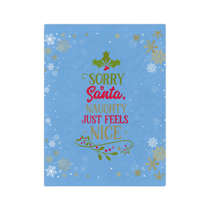 Naughty Feels Nice 2-Velveteen Microfiber Blanket (Lt Blue)